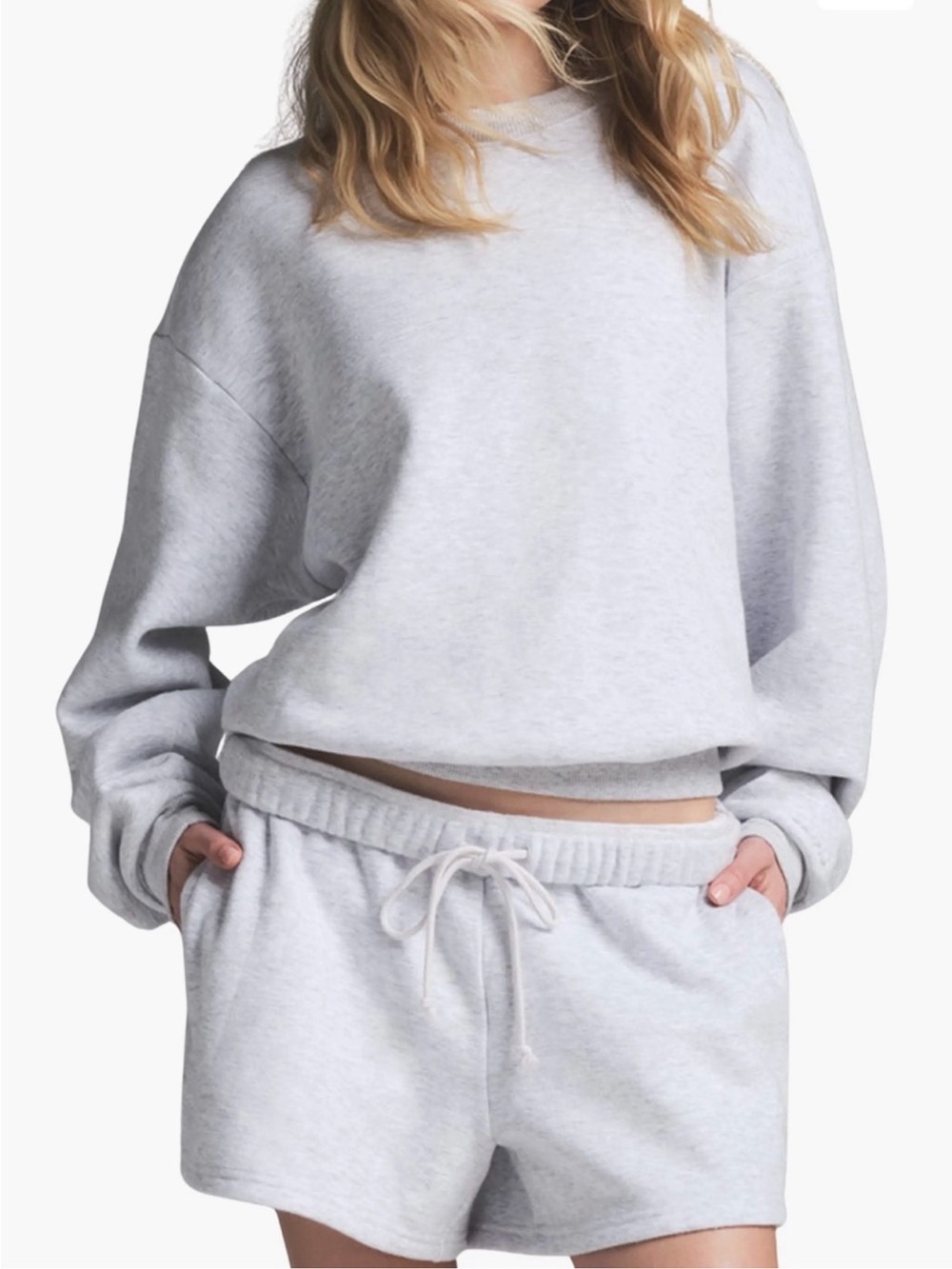 SKIMS Light Gray Cotton Fleece
Blend Classic Crewneck
Sweatshirt Large